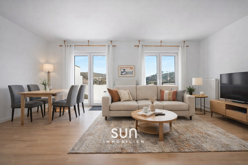 Wohnzimmer (visualisiert) - 6 Zimmer Doppelhaushälfte in Schmitten