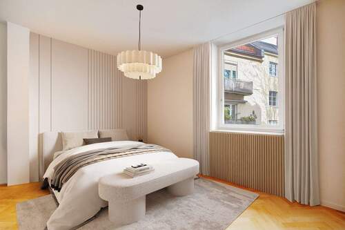 Schlafzimmer zum ruhigen Hinterhof. - 