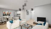 offener heller Wohnbereich - 3 Zimmer Etagenwohnung zum Kaufen in Westerdeichstrich / Stinteck