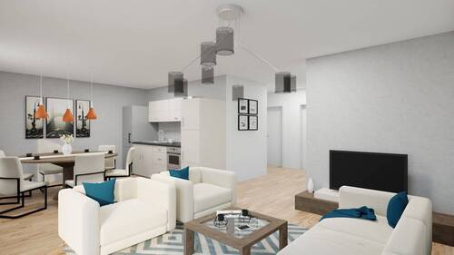 offener heller Wohnbereich - 3 Zimmer Etagenwohnung zum Kaufen in Westerdeichstrich / Stinteck