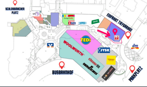 Radevormwald 550qm Ladenlokal-Lageplan in der Mall - 