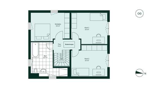 Großzügiges Obergeschoss mit drei Schlafzimmern - 