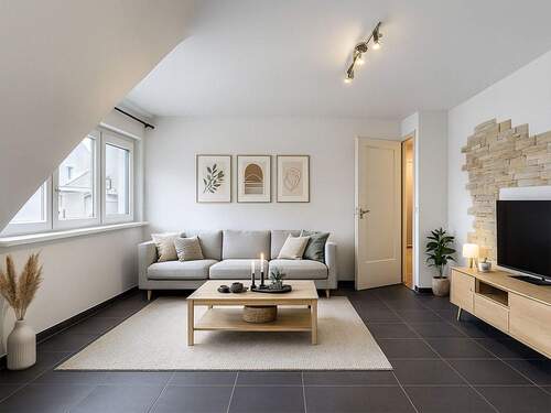 Wohnzimmer - Einrichtungsvorschlag - Etagenwohnung mit 63,80 m&sup2; in Stuttgart zum Kaufen