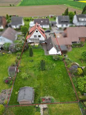 Drohne - Blick vom Garten - Einfamilienhaus mit 130,00 m&sup2; in Sehlde zum Kaufen