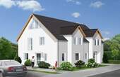 Hausansicht - Hofheim - einzugsfertiges KfW-40-QNG Niedrigenergiehaus mit Wärmepumpe und PV