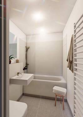 Badezimmer nach Sanierung - 3 Zimmer Etagenwohnung zur Miete in Cölpin