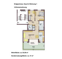 3 Zimmer Erdgeschoss Wohnung mit Garten in TOP Lage - Freiburg im Breisgau