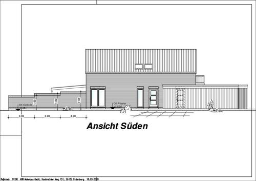 Ansicht_Süden - Mehrfamilienhaus, Wohnhaus in Apen / Augustfehn