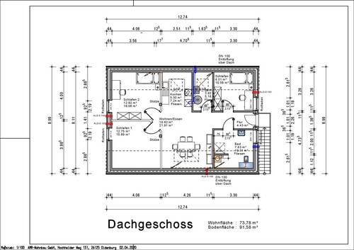 Ansicht_DG - Mehrfamilienhaus, Wohnhaus mit 166,00 m&sup2; in Apen / Augustfehn zum Kaufen