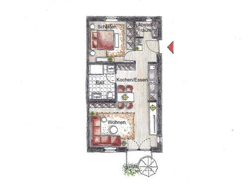 2-Zi Wohnung mit Abstellraum - 