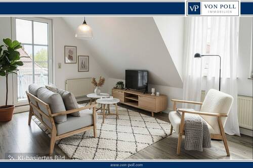 Wohnzimmer - Charmante Dachgeschosswohnung mit hoher Lebensqualität