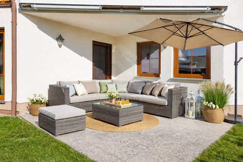 Terrasse (digital möbliert) - Einfamilienhaus mit 154,00 m&sup2; in Borsdorf zum Kaufen