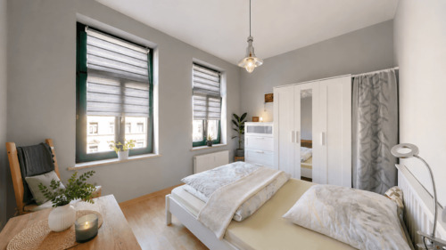 Schlafzimmer - 2 Zimmer Etagenwohnung zum Kaufen in Leipzig