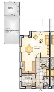 Erdgeschoss - 4 Zimmer Doppelhaushälfte in Wiefelstede