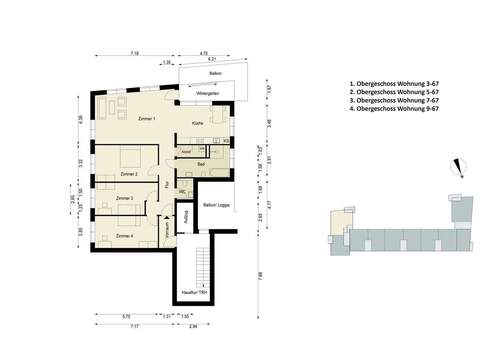 03_3-67, 5-67, 7-67, 9-67 - 4 Zimmer Etagenwohnung in Berlin