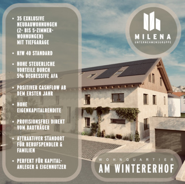 Details zum Neubauprojekt Wintererhof - ... AIGNER - Quartier am Wintererhof - exzellente Neubauwohnung im 1.OG in gehobener Ausführung ...