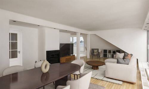 Wohnzimmer - Großzügiges Penthouse in Golzheim - Wohnkomfort mit Kamin