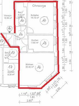 gr 1. bis 3. OG mitte - 2 Zimmer 2- Zimmer zur Miete in Chemnitz