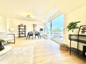 Wohnzimmer - Sofort einziehen: frisch sanierte 4-Zimmer-Maisonette mit zwei Bädern, zwei Balkonen und Stellplatz.
