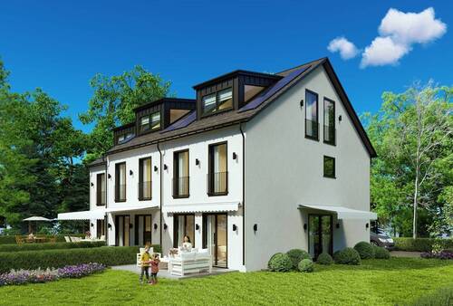 Süd-Ost-Ansicht Beispiel weisse Fassade - 