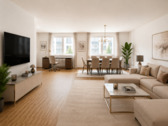 Wohn- und Esszimmer mit offenem Homeoffice - Leben im Loretto-Viertel - großzügige Familienwohnung in beliebter Lage
