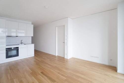 Weitere Ansicht Wohnzimmer mit offener Küche und Zugang zum Schlafzimmer - 