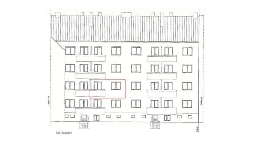 Süd-Ostansicht - Etagenwohnung mit 45,10 m² in Darmstadt zum Kaufen