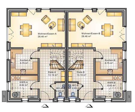 Erdgeschoss - Doppelhaushälfte mit 127,00 m&sup2; in Apen / Augustfehn zum Kaufen