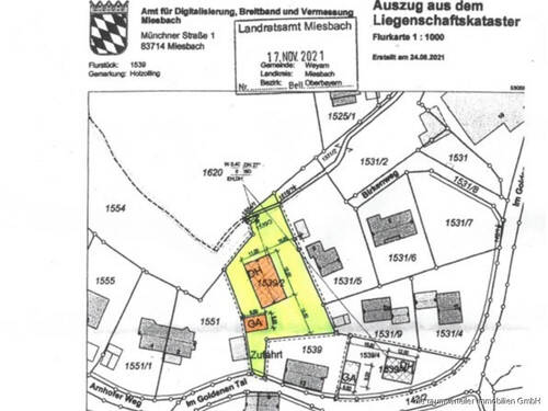 Flurkarte mit Bescheid - 