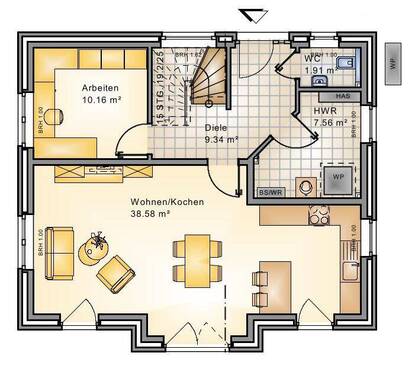 Erdgeschoss - 5 Zimmer Einfamilienhaus in Oldenburg