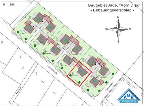Lageplan - Baugebiet Jade! 'Vörn Diek'! - 62.750,00 EUR Kaufpreis, ca.  0,00 m²