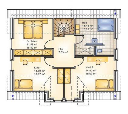 Dachgeschoss - Einfamilienhaus mit 154,00 m² in Apen / Augustfehn zum Kaufen