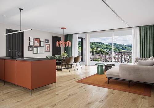 Innenvisualisierung_1.OG_W09 - EXTRAVAGANT ! ° W09 ° 3.5-ZWG ° 1.OG ° Süd-Ost-West SONVIDA - Dreispitz Laufenburg