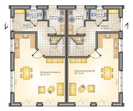 Erdgeschoss - 4 Zimmer Doppelhaushälfte zum Kaufen in Apen / Augustfehn