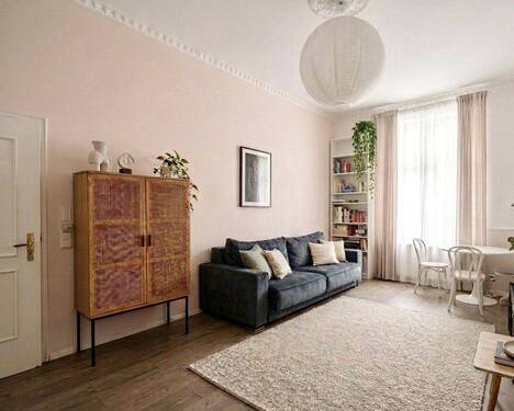 Wohnzimmer - Etagenwohnung mit 70,00 m&sup2; in Frankfurt zum Kaufen