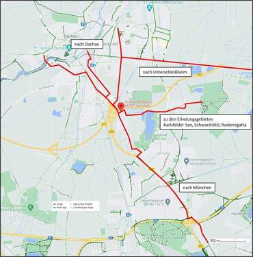 Umgebung und Fahrradwege - 
