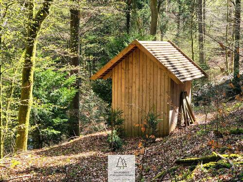 Waldverkauf-Mainhardt.jpg - Rückzugsort & Familienidyll: Wald mit eigenem See, Hütte und Bächchen im Mainhardter Wald