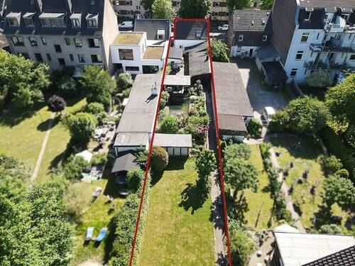 Drohnenansicht - 6 Zimmer Einfamilienhaus zum Kaufen in Düsseldorf / Heerdt