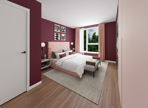 Unverbindliche Visualisierung - Modern & grün: 2 Zimmer mit Garten