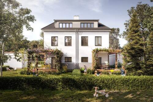 Ansicht hinten - Doppelhaushälfte mit 144,90 m&sup2; in Leipzig zum Kaufen