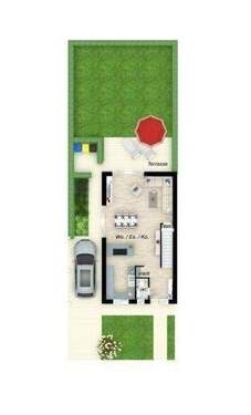 Das Erdgeschoss der Doppelhaushälften - 