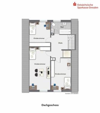 Dachgeschoss möbliert - 