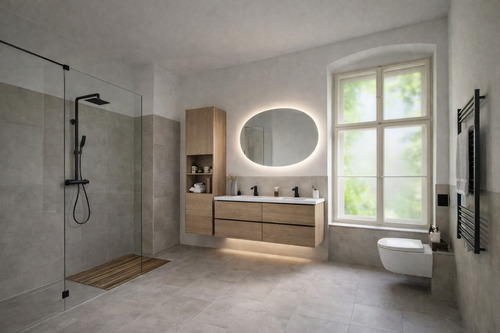 Badezimmer - Etagenwohnung mit 134,80 m&sup2; in Berlin zum Kaufen