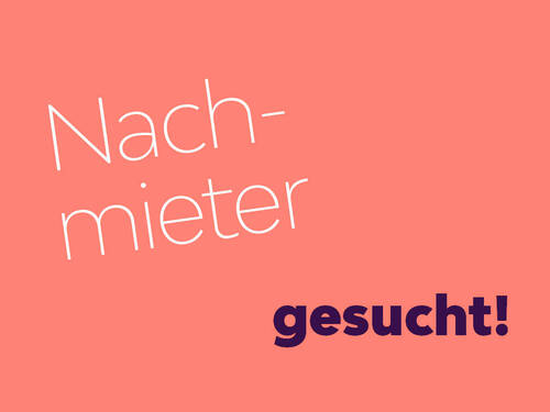 Wir suchen freundliche Nachmieter für diese Wohnung - Nachmieter gesucht - schnell zugreifen!