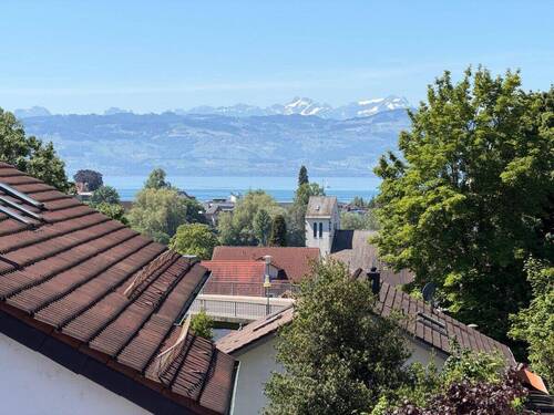 Aussicht vom Balkon - 2-Zimmer-Wohnung mit Berg- und Seesicht in Wasserburg