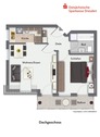 Grundriss möbliert - 2 Zimmer Etagenwohnung in Bannewitz