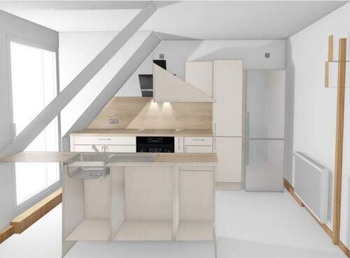 Küche rechts - Etagenwohnung mit 80,00 m&sup2; in Nürnberg zur Miete