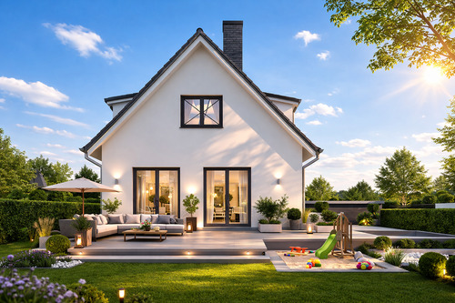 Beispiel Haus - Baugrundstück mit genehmigten Planung für zwei Doppelhäuser