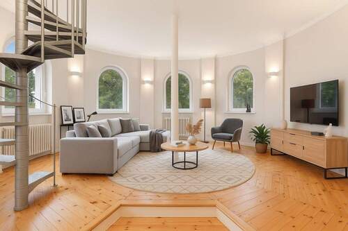 KI-Generiertes Staging - Stilvolle DG-Maisonette mit Dachterrasse, Stellplatz & exklusivem Wohnambiente