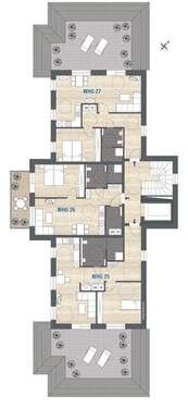 Haus II - Dachgeschoss - 2 Zimmer Etagenwohnung in Werlte